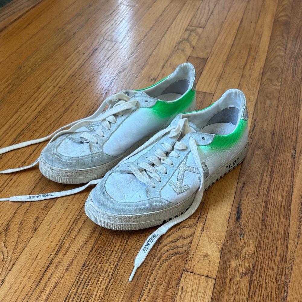 Off-White Green and White Sneakers